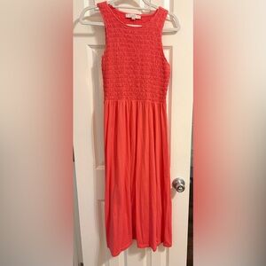 LOFT Coral Maxi Dress
